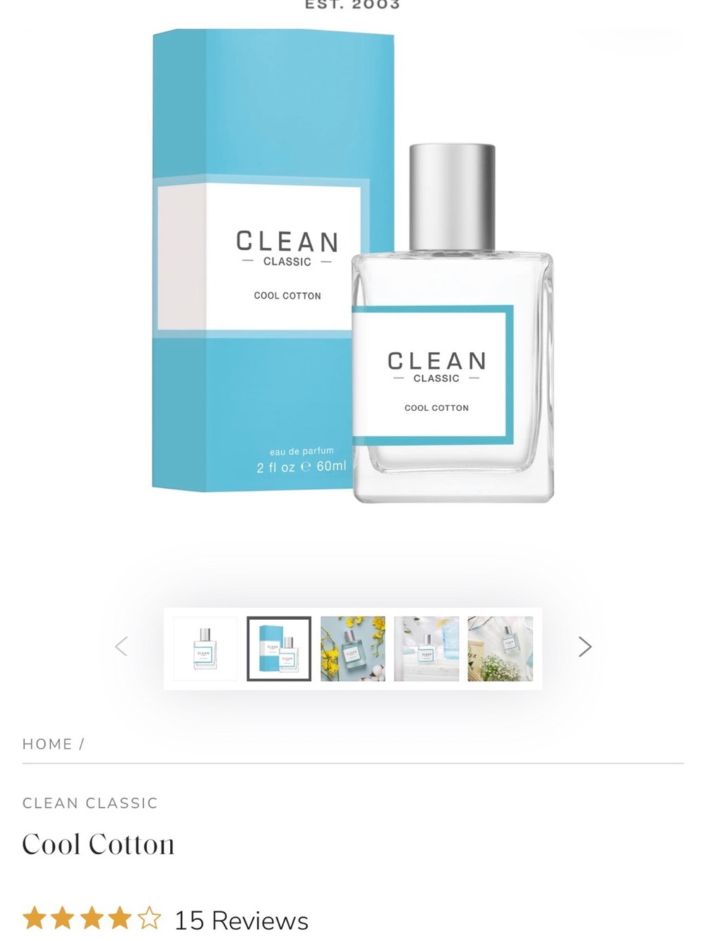 CLEAN Classic Cool Cotton Eau de Parfum — Light Blue